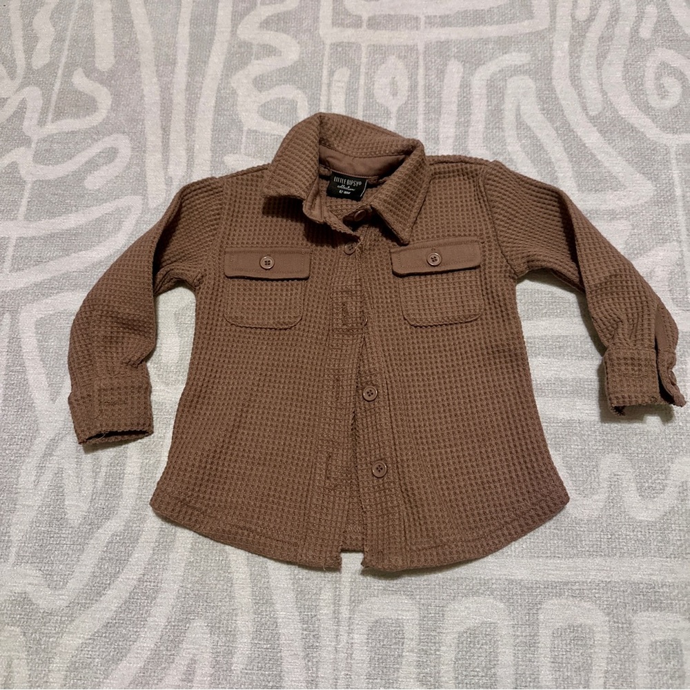 Little Bipsy Mocha Waffle Thermal Shacket 12-18m